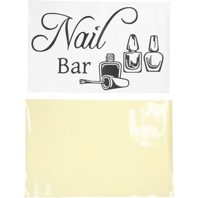 Zelfklevende Nagelsalon Muur Winkelruit Sticker Nagelkunst Manicure Decoratie Sticker beige