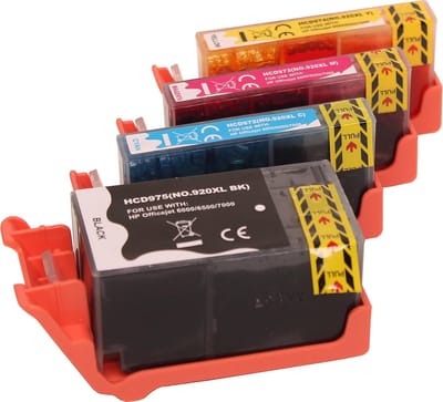 Set 4x ABC huismerk cartridge geschikt voor HP 920XL voor HP OfficeJet 6000 6500 6500A Plus 7000 7500A