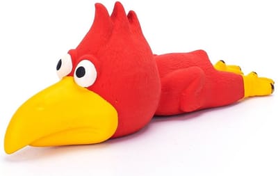 Nobleza Hondenspeelgoed - Puppyspeelgoed - Piepspeelgoed - 24 cm lang - Rood