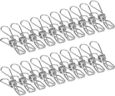 RVS Wasknijpers Set van 100 Stuks, 6 cm Klemmen voor Kleding, Sokken en Keukenaccessoires