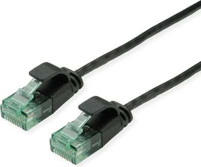 ROLINE RM UTP DataCenter Patchkabel Cat.6A (Klasse EA), extra dun, zwart, 1,5 m