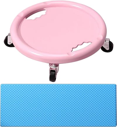 Buikoefeningsrol - Buikspierwiel - Krachttraining Thuis - 360 Graden Beweging - 850 Gram - Roze