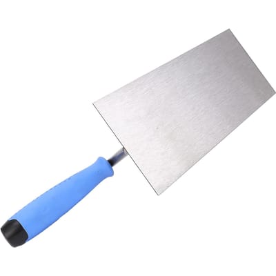 Truelle de finition Truelle plate en acier inoxydable Manche en caoutchouc Truelle à main pour ciment Argile molle white