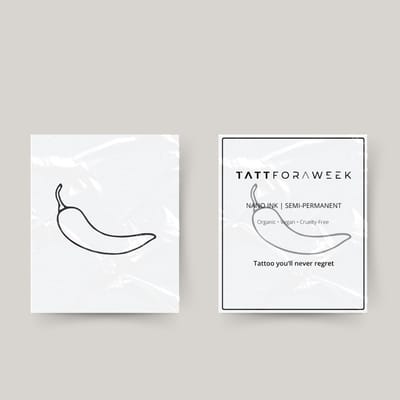 Tijdelijke tattoo peper | Neptattoo volwassenen | Tijdelijke tattoo voor volwassenen | Temporary tattoo | Plaktattoos voor volwassenen | Neptattoos | Probeer zorgeloos een tattoo | tattforaweek