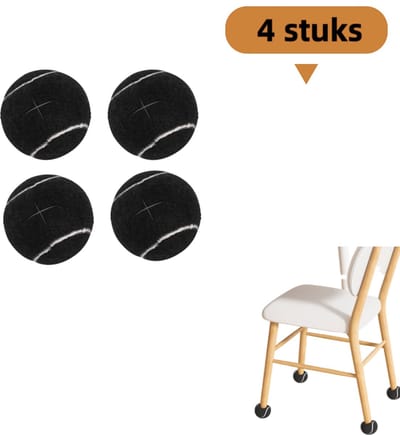 1 stuk - Bolvormige meubelpootbeschermer - Stille antislipmat - Geschikt voor tafel-, stoel- en krukpootbeschermer - Zwart [Universeel voor 2-3 cm krukpoten] - 4 stuks