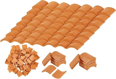 Miniatuur Dakpannen - Poppenhuis Tegels - Poppenhuis Decoratie - Realistisch Ontwerp - 100 Stuks - Grijs