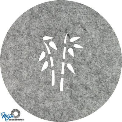 Bamboo vilt onderzetter - Gemeleerd grijs - 6 stuks - 10 x 10 cm - Tafeldecoratie - Glas onderzetter - Cadeau - Woondecoratie - Tafelbescherming - Onderzetters voor glazen - Keukenbenodigdheden - Woonaccessoires - Tafelaccessoires