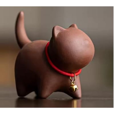 Paars Klei Schattige Kat Thee Huisdieren Keramiek Kung Fu Thee Set Accessoires Voor Huisdecoratie Thee Kunst Decoraties Kittenthee Servies