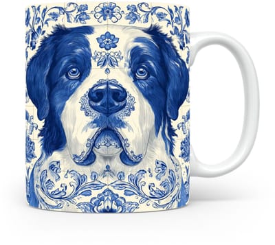 Mok Saint bernard Beker voor koffie of tas voor thee, cadeau voor dierenliefhebbers, moeder, vader, collega, vriend, vriendin, kantoor, opa, oma, hond, kerst, sinterklaas, verjaardag