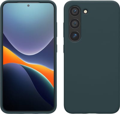 kwmobile telefoonhoesje geschikt voor Samsung Galaxy S23 - Hoesje met siliconen coating - Smartphone case in leisteen