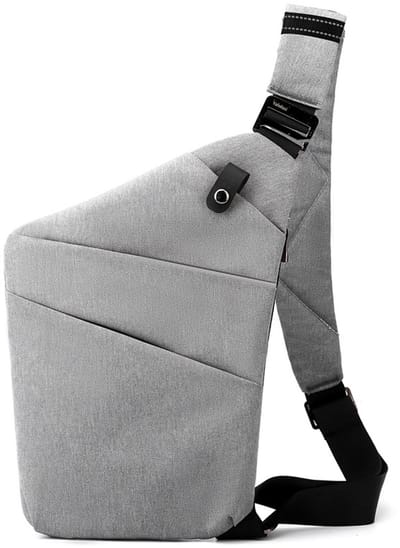 Diefstalbestendige tas - Borsttas voor heren - Schoudertas/crossbodytas - Rugzak voor dames - Armtas - Lichtgrijs