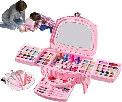 Meisjes Make-up Set - Kinder Cosmetica - Fantasie Spel - 73 Delig Wasbaar - 25 x 15 cm
