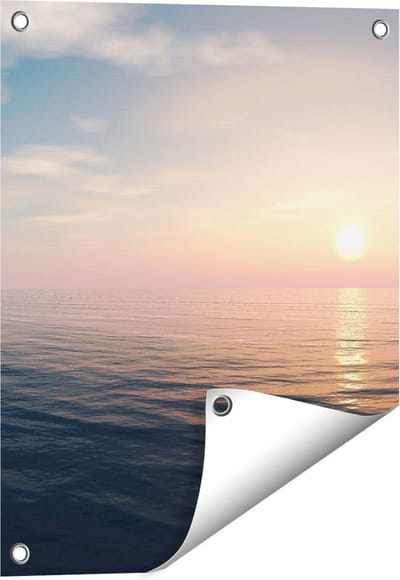 Gards Tuinposter Zee Water tijdens Zonsondergang - 40x50 cm - Tuindoek - Tuindecoratie - Wanddecoratie buiten - Tuinschilderij