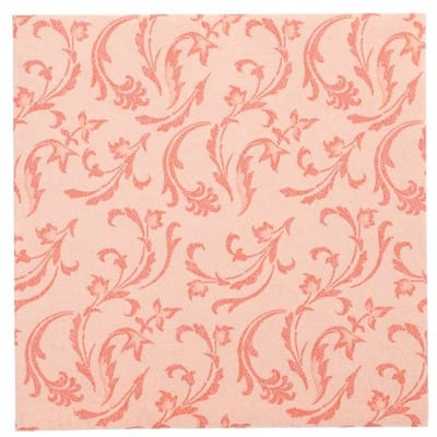 8x 20 Servetten ROYAL Collection 1/4 vouw 40 cm x 40 cm nectarine Damascato