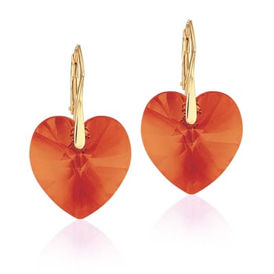 Montebello Oorbellen Doris HG107 - Swarovski Hart - 925 Zilver Verguld - Ø18mm - 32mm