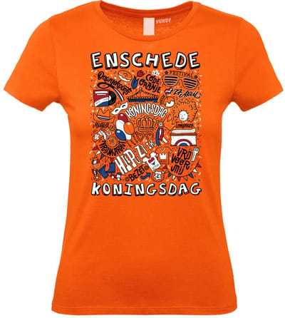 Dames t-shirt Enschede Oranjekoorts | Oranje Dames | maat XS