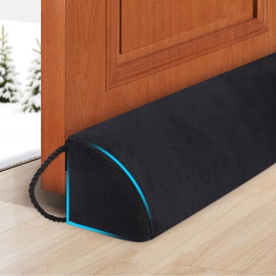 Deur Tochtstopper - Onderdeur Beschermer - Tocht Buiten Houden - Driehoekig Ontwerp - 36 Inch - Zwart