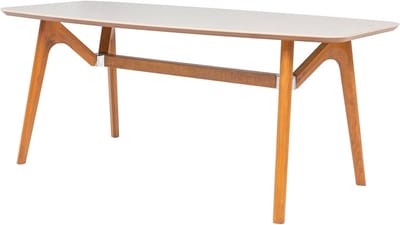 Eettafel Rechthoekig - Keukentafel Hout - Gezellig Tafelen - Robuust MDFblad - 180x90 cm - Zandsteen