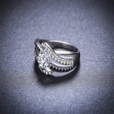 Luxe S925 Sterling Zilveren Diamanten Ringen Voor Vrouwen Bruiloft Verloving AAA Zirkonia Ring Fijne Sieraden Cadeau Damesring 6 gray
