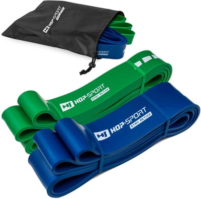 Hop-Sport HS-L044RR HS-L064RR – Weerstandsband Set – 23-80 kg – 100% Latex – Inclusief Transporttas