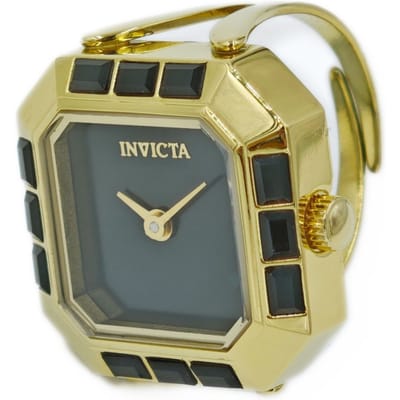 Invicta Mini 49584 Dames Horloge - Quartz Uurwerk - Roestvrij Staal met zwarte Wijzerplaat - 21mm