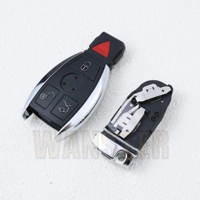 3/4 Boutons Remplacement Boîtier Clé de Voiture Coque Télécommande Pour Mercedes Benz Classe B C E S Cl Slk Clk Double/Deux/2 Piles Bga Nec B- (3-1 Bottons) black