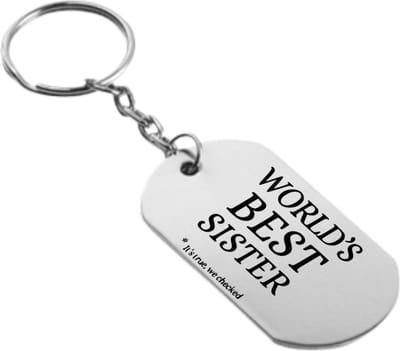 Akyol - werelds beste zus sleutelhanger - Zus - familie - cadeau - 54 x 29mm