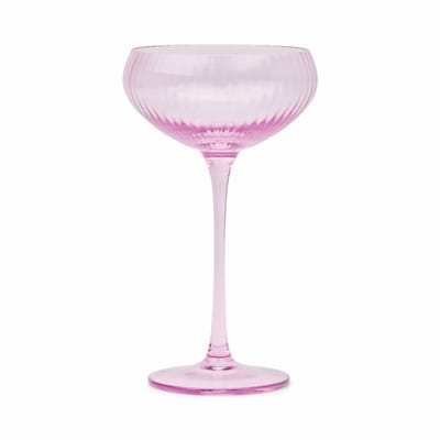 Coupeglazen set van 2 – roze – gekleurd glas – 177 ml – in stijlvolle geschenkdoos