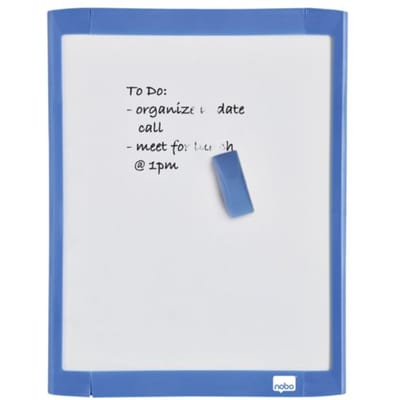 Nobo Mini Magnetisch Whiteboard - Inclusief Marker, Magneten, Wisser en Montage Pads - 21,6 x 28 cm - Geassorteerde kleur