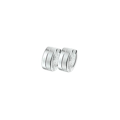 The Jewelry Collection Klapoorringen Vlak Poli/mat - Zilver