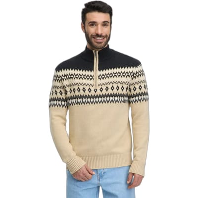 Ragwear - Trui Norwaian zand print met korte rits - maat L