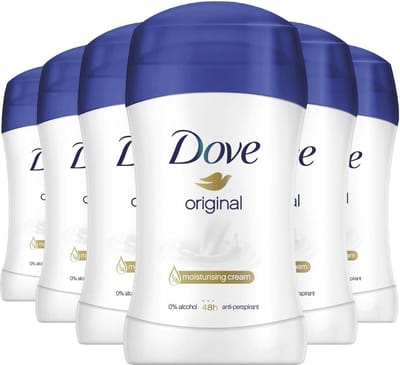 Dove Original Deodorant Stick - Anti Transpirant Deo Stick met 0% Alcohol - 48 Uur Zweetbescherming - Deodorant Vrouw - 6-Pack