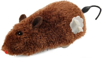 Nobleza Kattenspeeltjes - Opwindbare speelmuis kat - Katten speelmuis op wieltjes - Bruin