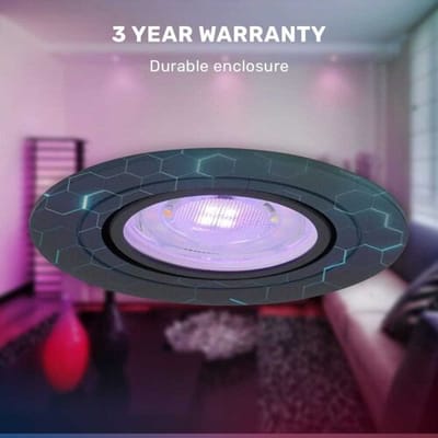 Hoftronic Smart - LED Inbouwspot Smart WiFi Zwart - 5,5W - IP20 - Dimbaar - RGBWW - Miro - 400lm - Bedienbaar via Hoftronic Smart App - Bedienbaar via stem