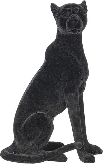 Clayre & Eef Beeld Luipaard 13x8x21 cm Zwart Polyresin Woonaccessoires