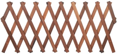 Dailygoods- Roosterhek Uitschuifbaar 120 x 35 cm - Houten Tuinhek - Decoratieve Omheining - Geschikt voor Klimplanten - Duurzaam Grenenhout - Corrosie- en Zonbestendig