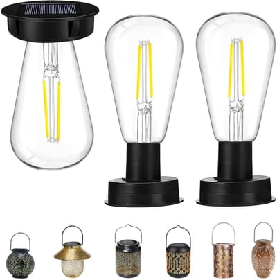 carmdering - Buitenverlichting - Tuinverlichting - Zonne-energie - Vervangingskap 8,5 cm met ketting en haak - 600mAh batterij, 4 uur opladen, 12 uur licht - IP55 waterdicht, werkt ook in de regen - 3 stuks