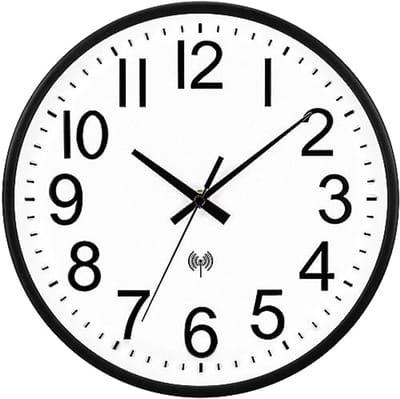 Draadloze Radioklok Wandklok zonder Tikkende Geluiden - 30 cm Keukenklok met Grote Cijfers