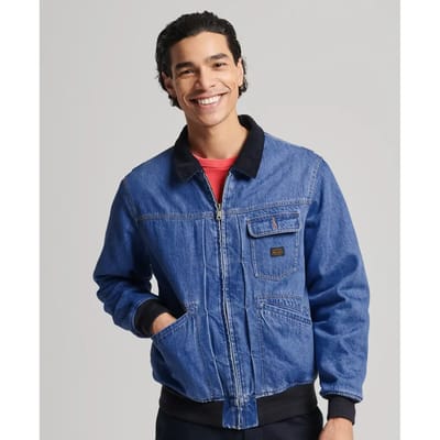 Superdry Vintage Worker Bomber Jas Blauw L Man