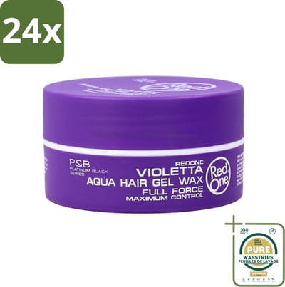 Red One - Haarwax - Quicksilver - Aqua Hair Gel Wax - Voor Sterke Hold & Glans - 150 ml - Voordeelverpakking - 24 stuks - Styling wax - Haartypen
