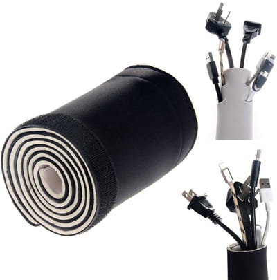 Dailygoods - Neopreen Kabelslang - Kabelbescherming - Herbruikbaar - 6 meter - Kabelgeleiding - Opgeruimd kantoor en thuis - TKB5061