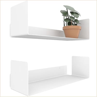 Wandplank Set van 2 - Modern Wit met Eenvoudige Montage voor Kantoor en Woonkamer