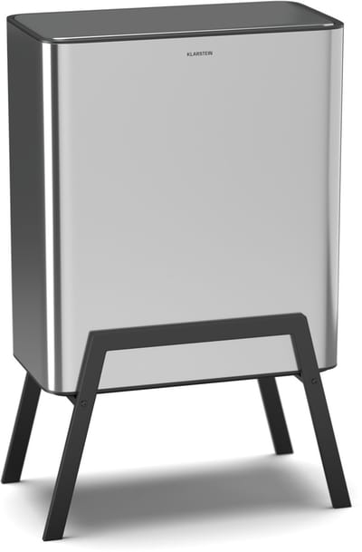 Klarstein Yuma Prullenbak - 30L Afvalbak met Geurfilter, Drukknop, Uitneembare Binnenbak, Stijlvolle Voetjes, Roestvrij Staal - Keukenprullenbak