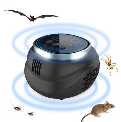 Ultrasone Muisverjager – Plug-in Ongediertebestrijder tegen Knaagdieren, Muizen, Ratten, Eekhoorns, Muggen, Insecten etc. – Muizenafweer met 4 Standen voor Thuis, Keuken, Garage