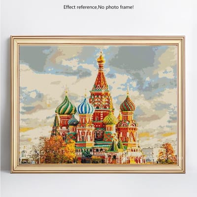 5D bricolage diamant peinture moscou Washim Ascension cathédrale diamant mosaïque point de croix 20X30CM gray