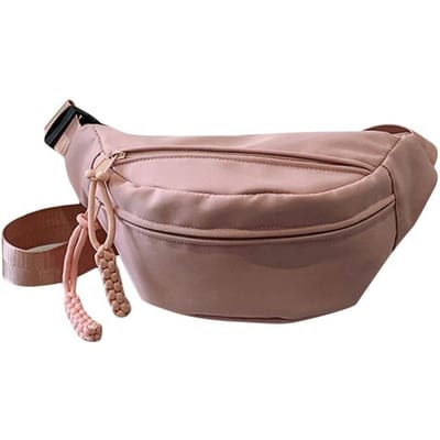 Sac banane en toile pour femmes, nouveau, loisirs, portable, fermeture éclair, style coréen, sac de poitrine, sac à bandoulière, sac banane, sport rose