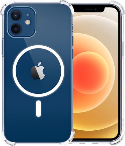 Hoesje - Geschikt voor Apple iPhone 12 Mini - Magsafe Compatible - Sterk & Shockproof - Back Cover - Shock Proof Case - Telefoon Hoes Shockproof - Telefoonhoesjes - Transparant