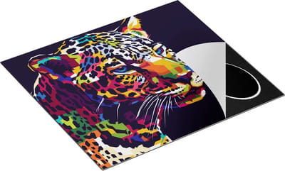 Chefcare Inductie Beschermer Kleurrijke Luipaard - Abstract - 60x50 cm - Afdekplaat Inductie - Kookplaat Beschermer - Inductie Mat
