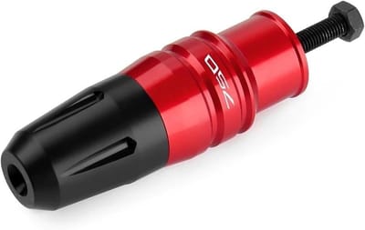 Uitlaatbeschermer Motorfiets - Valbeveiliging Motor - Motor Beschermen - Schokabsorberend Aluminium - 1 stuk - Rood