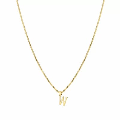 Bijoutheek Collier Letter W Goud